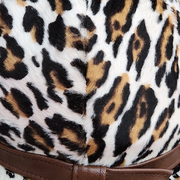 Vintage Leopard Print Faux Fur Hat With Union Label Made in Canada - Picture 6 of 9